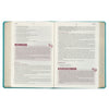 Floral Teal Faux Leather NLT Everyday Devotional Bible for Women