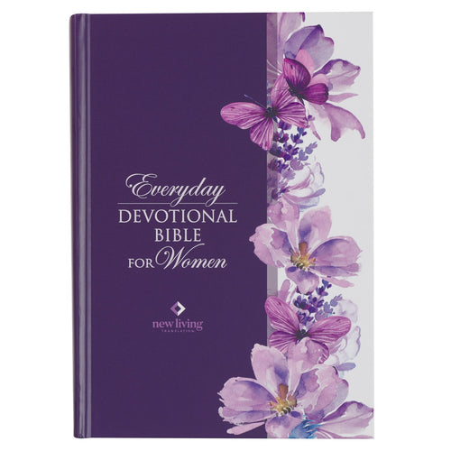 Purple Floral Hardcover NLT Everyday Devotional Bible for Women - KI Gifts Christian Supplies