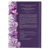 Purple Floral Hardcover NLT Everyday Devotional Bible for Women