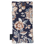 I Can Do All Things Honey-Brown and Navy Floral Faux Leather Double Eyeglass Case - Philippians 4:13
