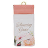 Amazing Grace Cream and Coral Floral Faux Leather Double Eyeglass Case - KI Gifts Christian Supplies
