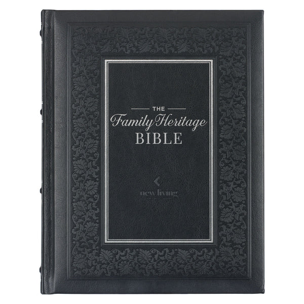 Black Faux Leather Hardcover Family Heritage Bible