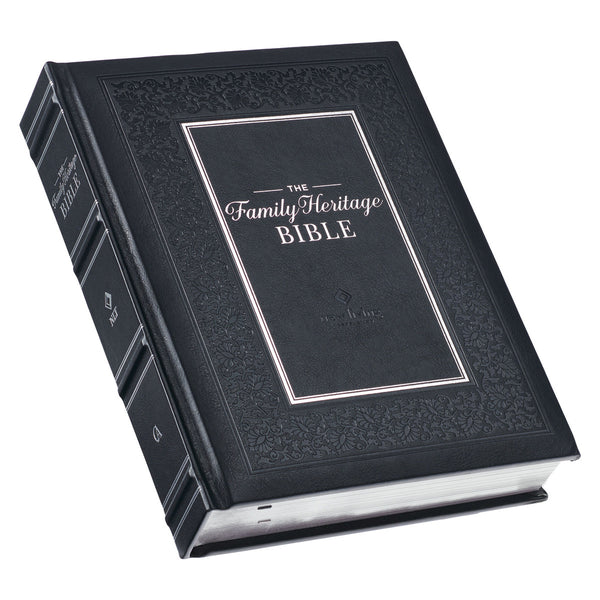 Black Faux Leather Hardcover Family Heritage Bible