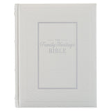 White Faux Leather Hardcover Family Heritage Bible