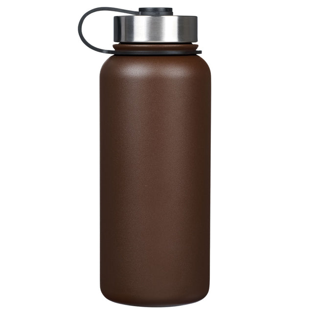 Strength and Courage Brown Stainless Steel Water Bottle - Joshua 1:9