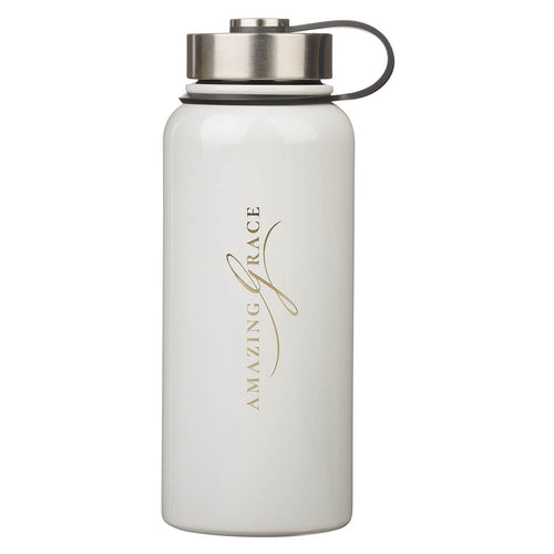 Amazing Grace White Crown of Thorns Stainless Steel Water Bottle - KI Gifts Christian Supplies