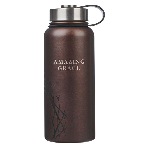 Amazing Grace Metallic Brown Crown of Thorns Stainless Steel Water Bottle - KI Gifts Christian Supplies