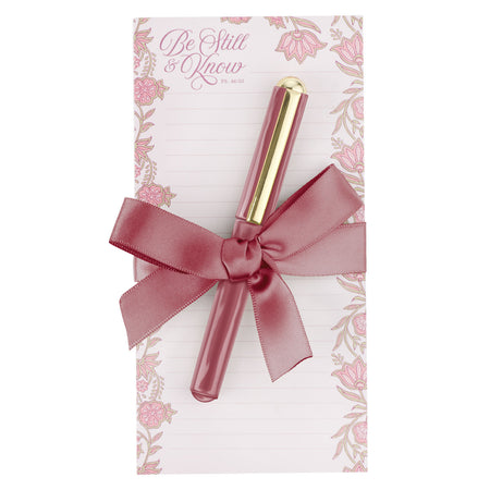 Strength and Dignity Blush Magnolia Magnetic Notepad and Pen Set - Proverbs 31:25