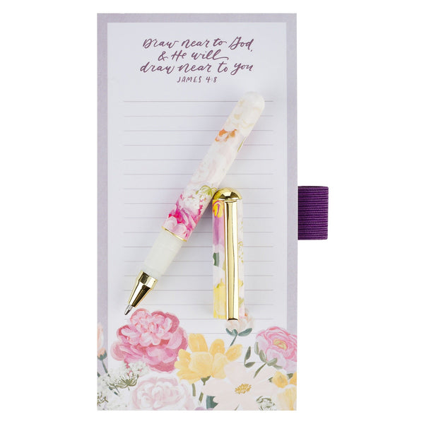 Draw Near to God Magnetic Notepad and Pen Gift Set James 4:8