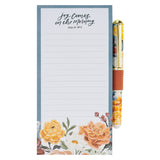 Joy Comes in the Morning Magnetic Notepad and Pen Gift Set - Psalm 30:5