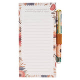 Joyful Patient Faithful Magnetic Notepad and Pen Gift Set - Romans 12:12