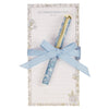 Strength and Dignity Blue Cottage Garden Magnetic Notepad and Pen Gift Set - Proverbs 31:25