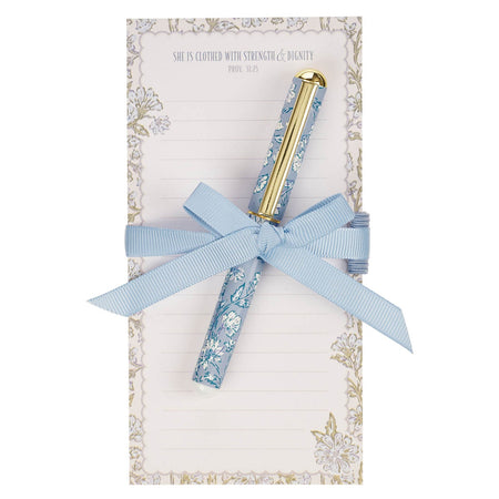 Blessed Magnetic Notepad and Pen Gift Set - Proverbs 31:28