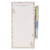 Strength and Dignity Blue Cottage Garden Magnetic Notepad and Pen Gift Set - Proverbs 31:25
