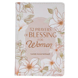 52 Prayers of Blessing for Women White Floral Faux Leather Prayer Book - KI Gifts Christian Supplies