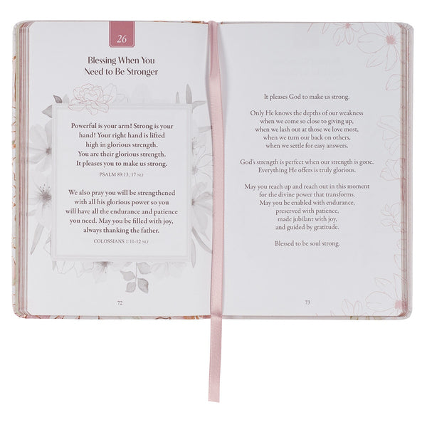 52 Prayers of Blessing for Women White Floral Faux Leather Prayer Book