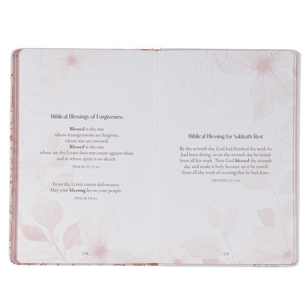 52 Prayers of Blessing for Women White Floral Faux Leather Prayer Book