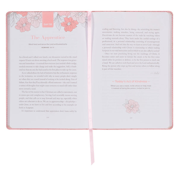 100 Acts of Kindness Pink Faux Leather Devotional