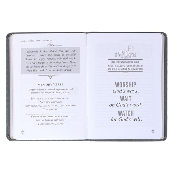 Legacy of Leaders Gray Faux Leather Devotional