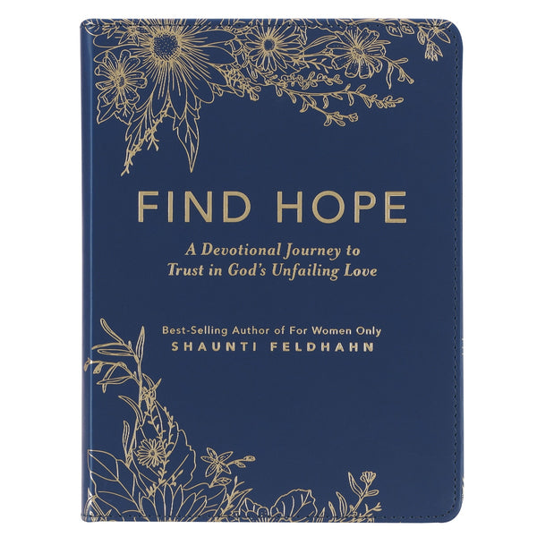 Find Hope Blue Faux Leather Devotional - KI Gifts Christian Supplies