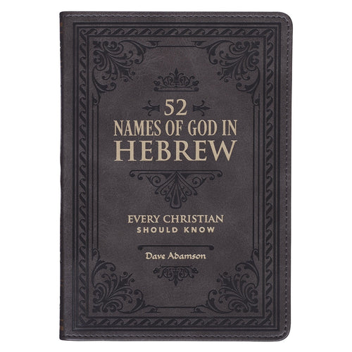 52 Names of God in Hebrew Every Christian Should Know Stone-Gray Faux Leather Gift Book - KI Gifts Christian Supplies