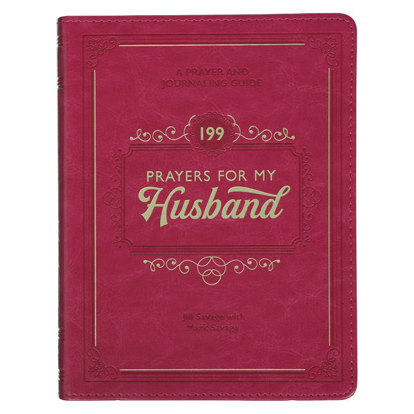 199 Prayer for My Husband Raspberry-Red Faux Leather Prayer and Journaling Guide - KI Gifts Christian Supplies