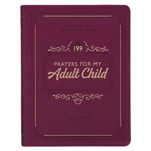 199 Prayers for My Adult Child Plum Faux Leather Prayer and Journaling Guide - KI Gifts Christian Supplies