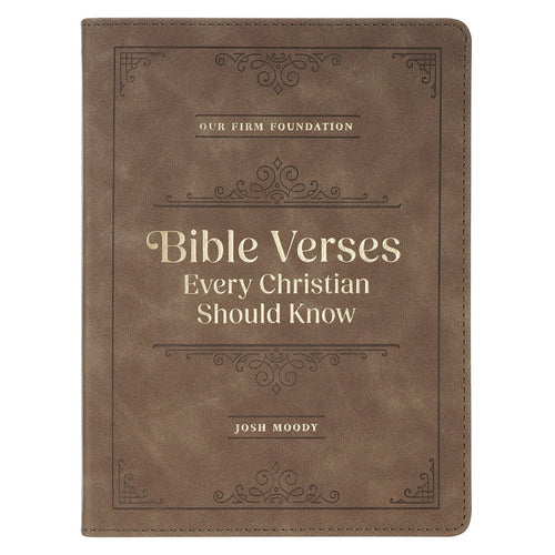 Bible Verses Every Christian Should Know Brown Faux Leather Devotional - KI Gifts Christian Supplies