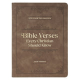 Bible Verses Every Christian Should Know Brown Faux Leather Devotional - KI Gifts Christian Supplies