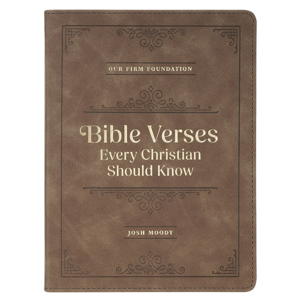 Bible Verses Every Christian Should Know Brown Faux Leather Devotional - KI Gifts Christian Supplies