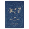 Growing Faith: 90 Devotional Stories for Families Blue Faux Leather Gift Book - KI Gifts Christian Supplies