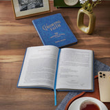 Growing Faith: 90 Devotional Stories for Families Blue Faux Leather Gift Book