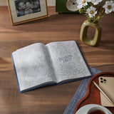 Growing Faith: 90 Devotional Stories for Families Blue Faux Leather Gift Book
