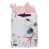 Trust in the Lord Purple Bloom Large Portrait Gift Bag - Proverbs 3:5