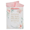 Love Peachy-pink Floral Large Portrait Gift Bag - 1 John 4:19 - KI Gifts Christian Supplies