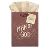 Man of God Brown Medium Gift Bag - 1 Timothy 6:11 - KI Gifts Christian Supplies