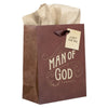 Man of God Brown Medium Gift Bag - 1 Timothy 6:11