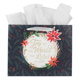 Joy to the World Midnight Blue Large Landscape Gift Bag - KI Gifts Christian Supplies