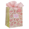 Be Still Pink Spring Floral Large Portrait Gift Bag - Psalm 46:10