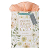 Be Still and Know Peach Meadow Large Portrait Gift Bag - Psalm 46:10 - KI Gifts Christian Supplies