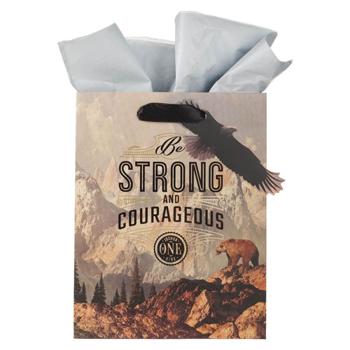 Strong and Courageous Mountain View Medium Gift Bag - Joshua 1:9 - KI Gifts Christian Supplies