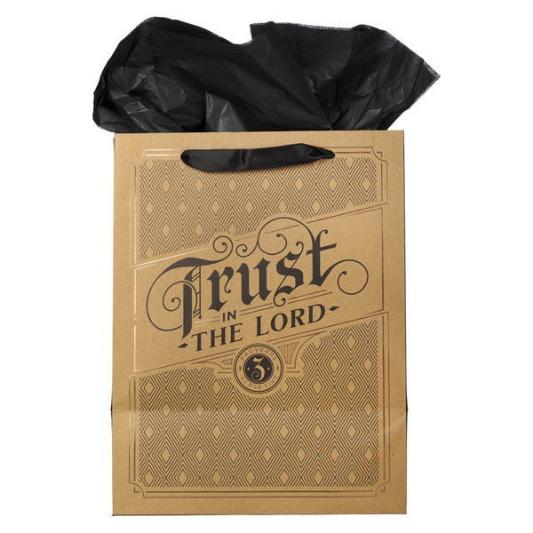 Trust in the Lord Cork-brown Large Portrait Gift Bag - Proverbs 3:5