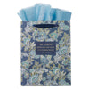 Morning Mercies Blue Green Floral Large Gift Bag Lam 3:22-23