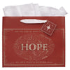 Hope Red Filigree Large Landscape Gift Bag - Romans 15:13 - KI Gifts Christian Supplies