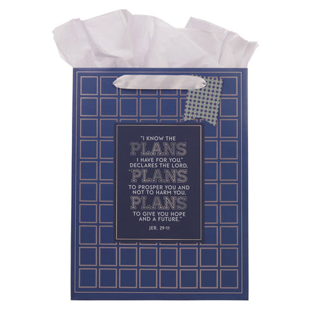 Happy Birthday Pink Flower Trellis Large Landscape Gift Bag Set with Card