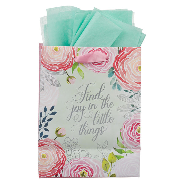 A Grateful Heart Pink Floral Medium Gift Bag 