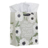 God of Hope Gray Floral Medium Gift Bag - Romans 15:13