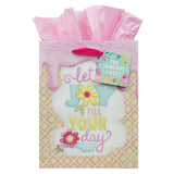 Let Joy Fill Your Day Pink Medium Gift Bag - Philippians 4:4 - KI Gifts Christian Supplies