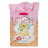 Let Joy Fill Your Day Pink Medium Gift Bag - Philippians 4:4