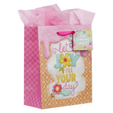 Let Joy Fill Your Day Pink Medium Gift Bag - Philippians 4:4